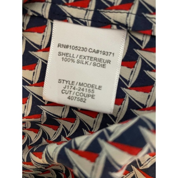 Joie Womens Osana Sailing Boat Print Silk Blouse Split Neck Long Sleeve Size XS - Picture 6 of 8